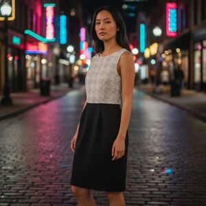 🖤 Max Mara Sleeveless Shift Dress | Black & Gray | Polished & Timeless 🖤